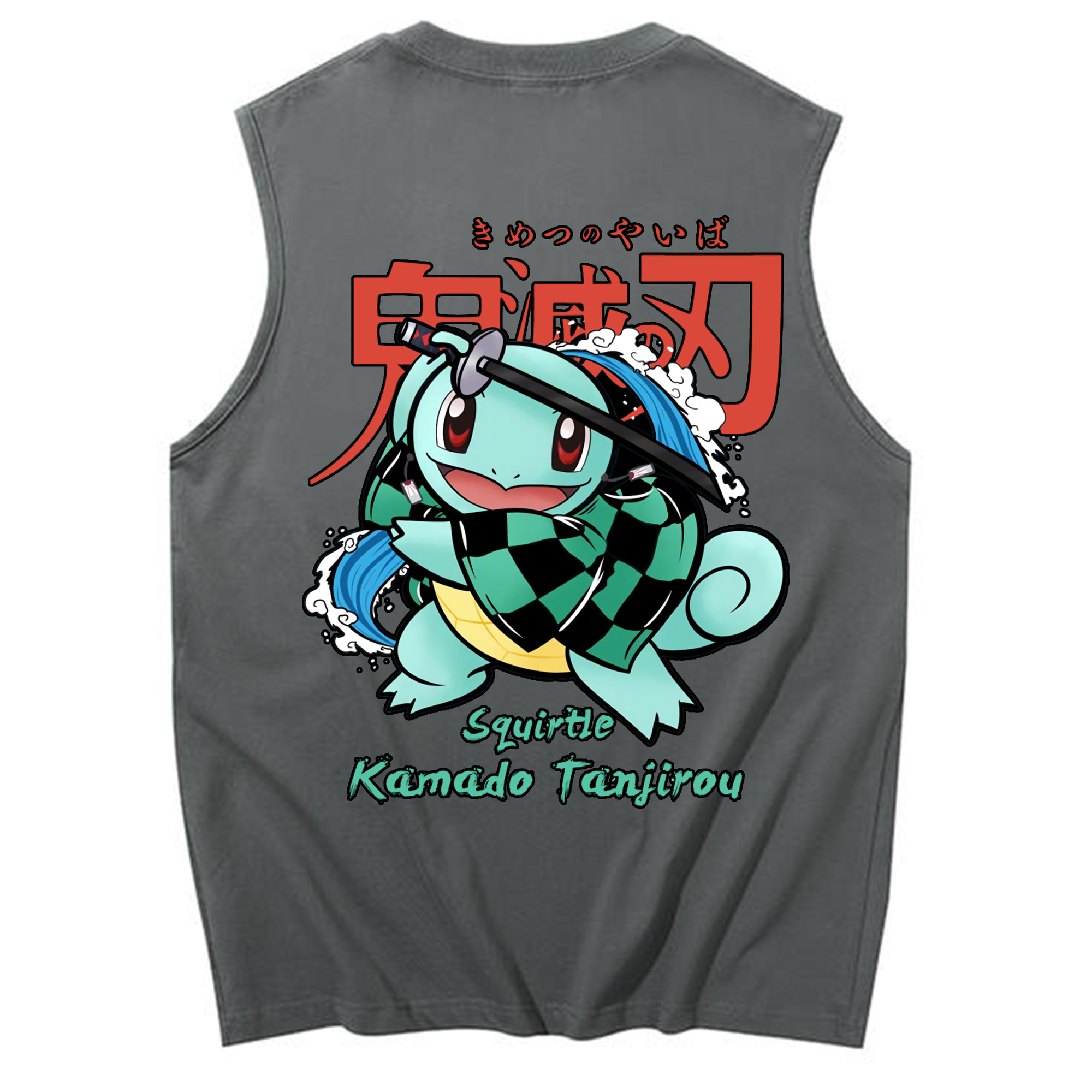 （画像用） 鬼滅の刃 竈門 炭治郎／かまど たんじろう Kamado Tanjirou コットン100％タンクトップ（背面プリント）